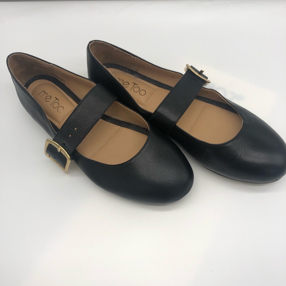 Me Too Chrissy Shoes Mary Jane Flat Shoes Size 6.5 Black Flats